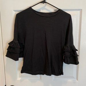 From Spain!! Bell Sleeved Black Shirt